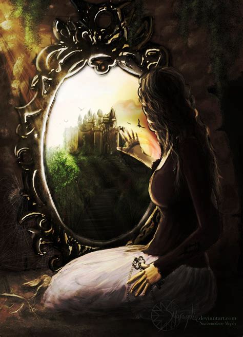 In the realm accessed through the magical mirror